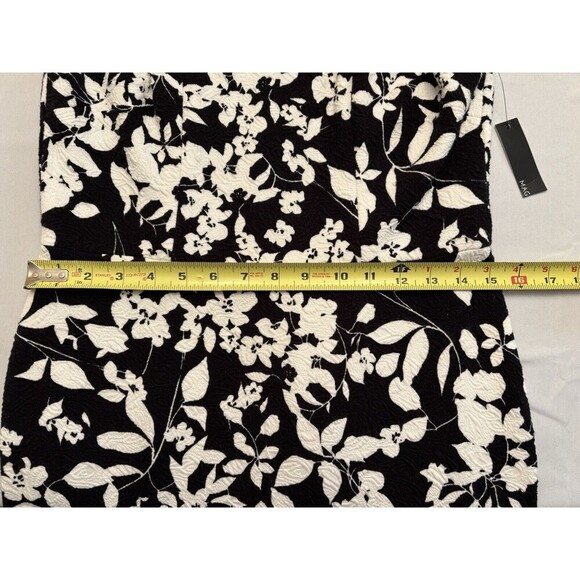 MAGGY LONDON Sheath Dress Size 8 Black White Floral Knee Length Sleeveless NWT - Picture 16 of 16